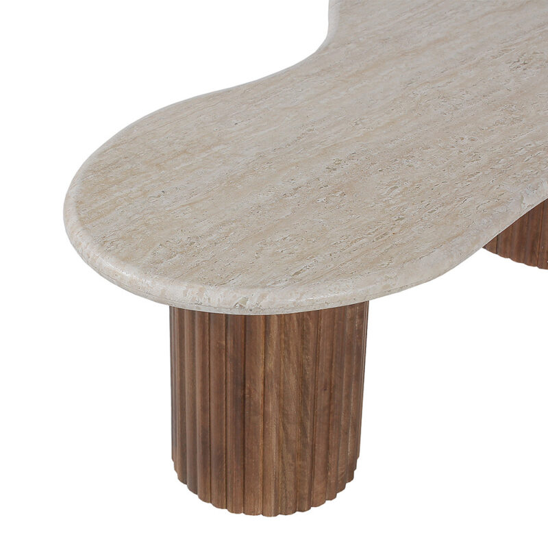Image 6 for Salontafel Marlon 120 cm Mango hout met Travertin Beige