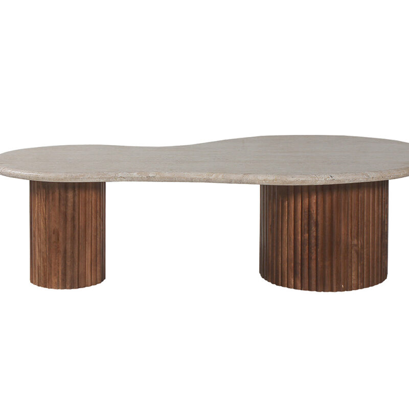 Image 3 for Salontafel Marlon 120 cm Mango hout met Travertin Beige