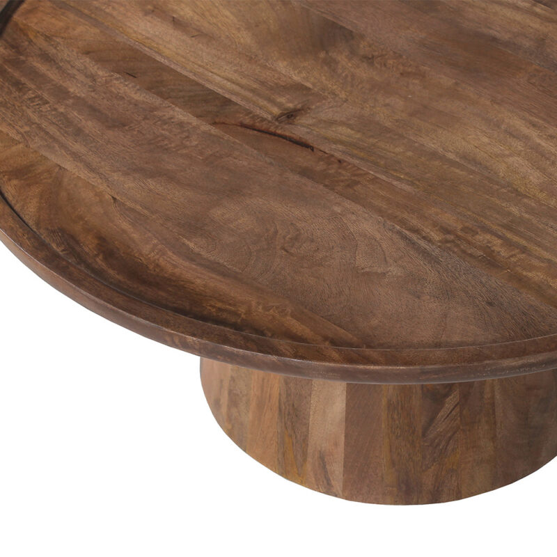 Image 4 for Salontafel Jules 80x36 cm Rond Mango hout Lichtbruin