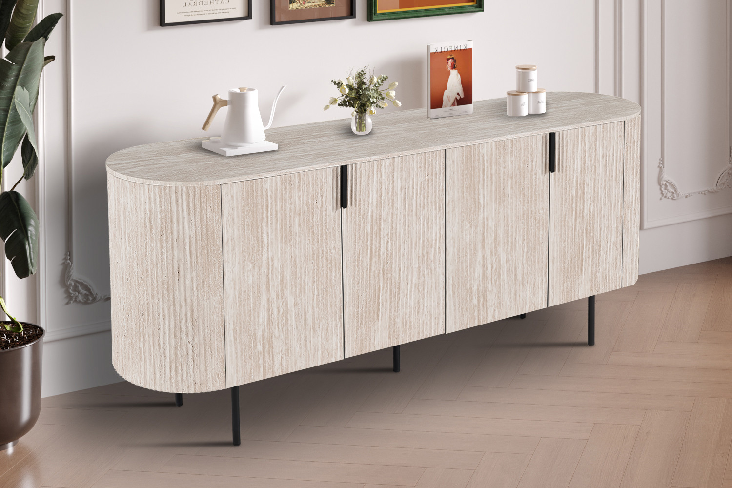 Image 1 for Dressoir Lagos 200 cm Decor Travertin Beige