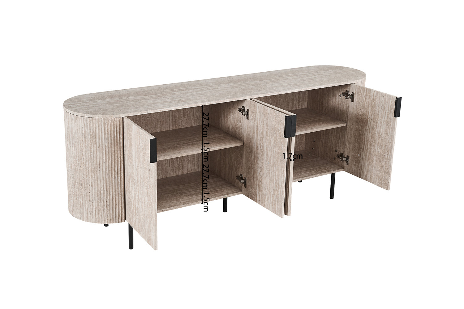 Image 9 for Dressoir Lagos 200 cm Decor Travertin Beige