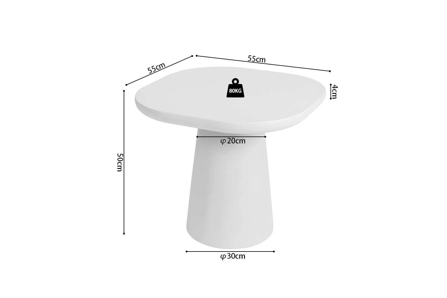 Image 9 for NEW - Salontafel Tavira 55 cm Ovaal Cement Ecru