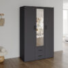 Image 1 for Kledingkast Marc 3 deuren met spiegel Donkergrijs