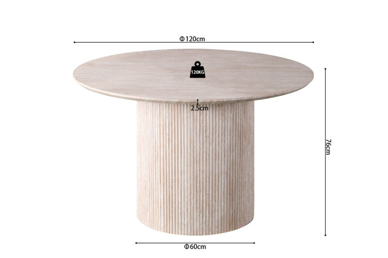 Image 7 for Tafel Lagos 120 cm Rond Decor Travertin Beige