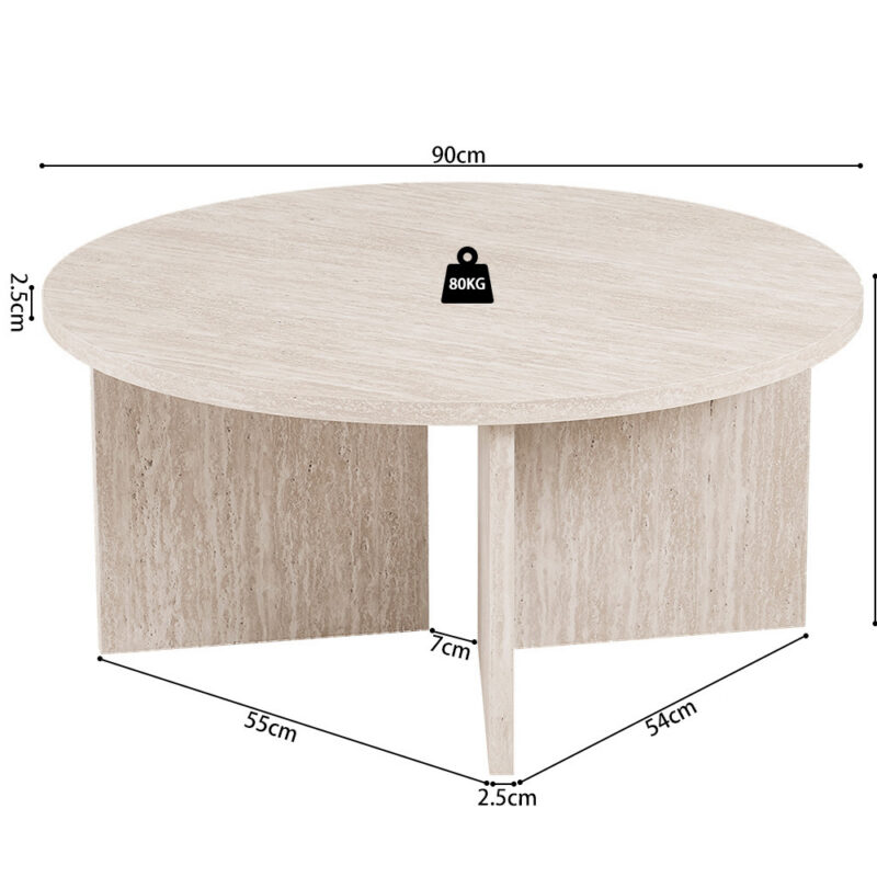 Image 7 for NEW - Salontafel Drasir Rond Decor Travertin Beige