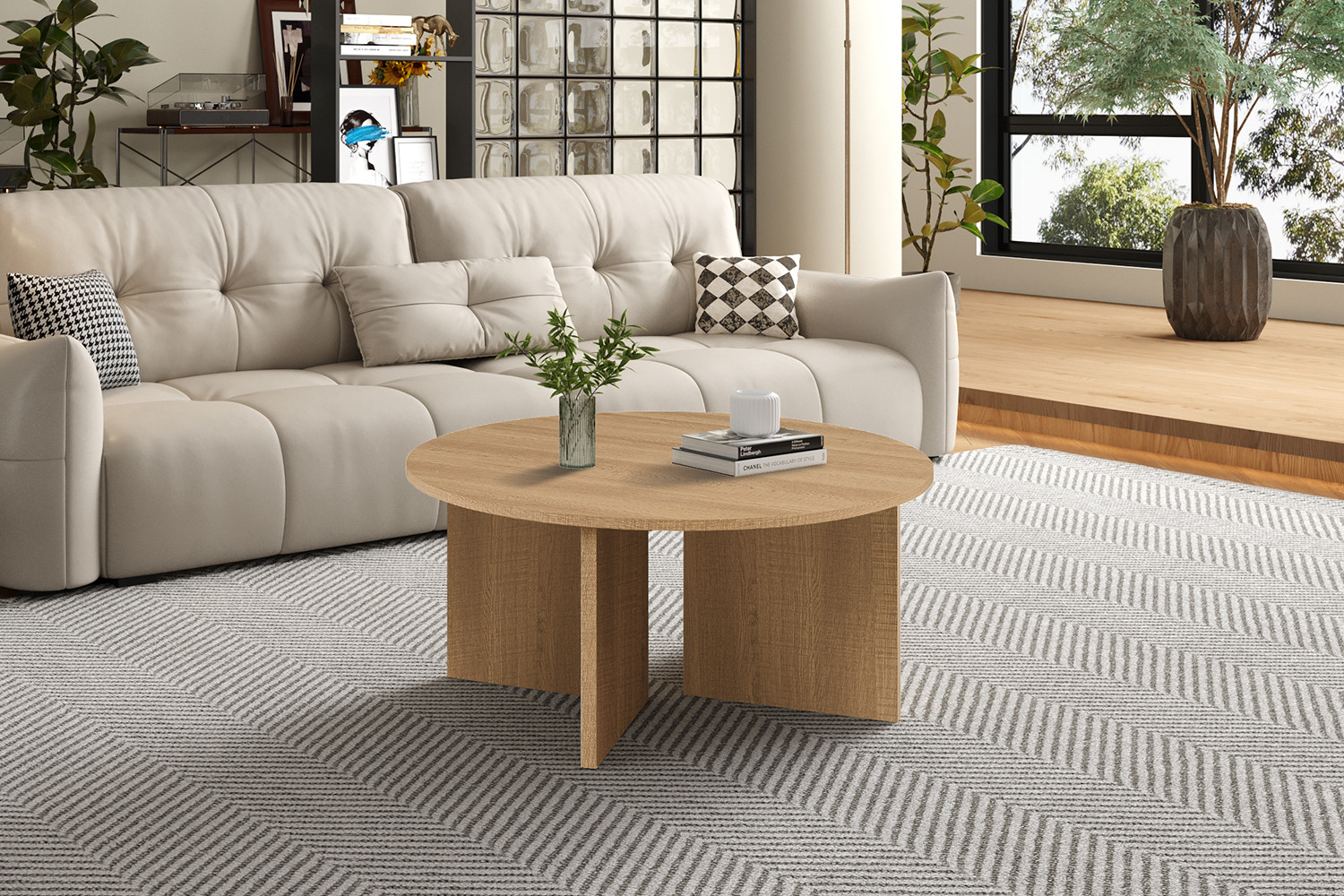 Image 2 for NEW - Salontafel Drasir Rond Decor Eik Naturel