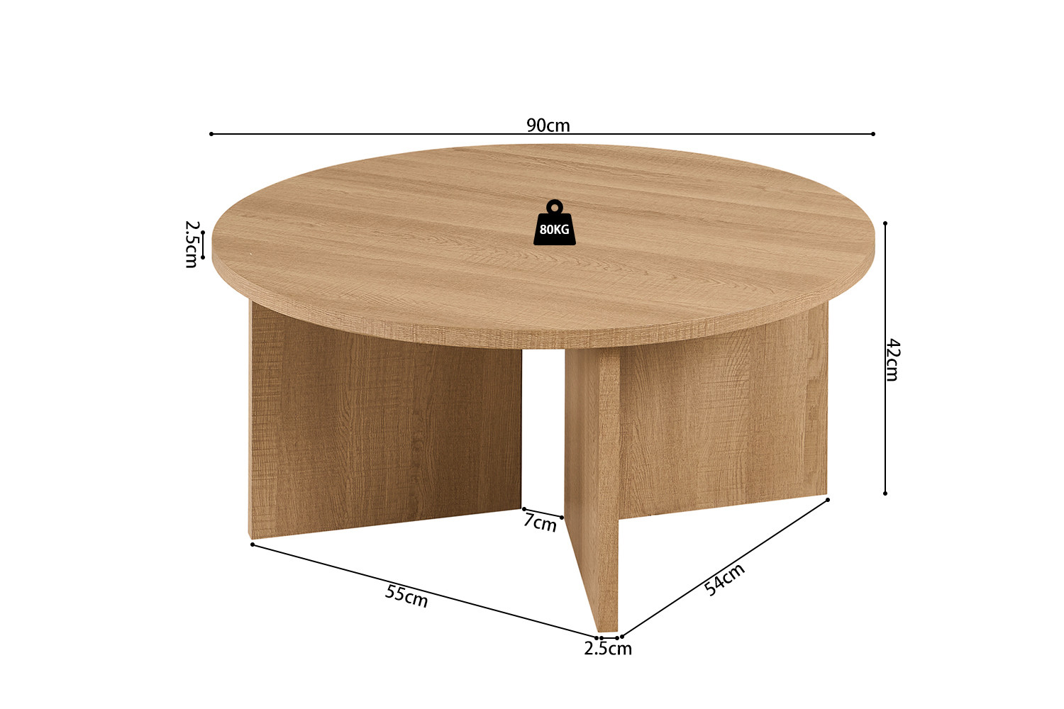 Image 7 for NEW - Salontafel Drasir Rond Decor Eik Naturel