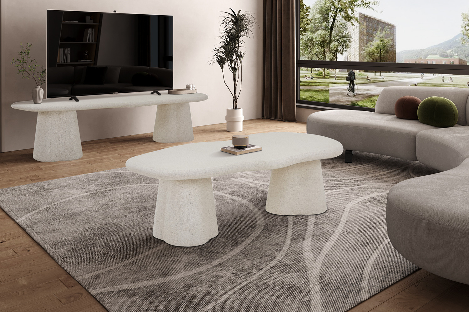 Image 3 for NEW - Salontafel Faro 130 cm Organisch Cement