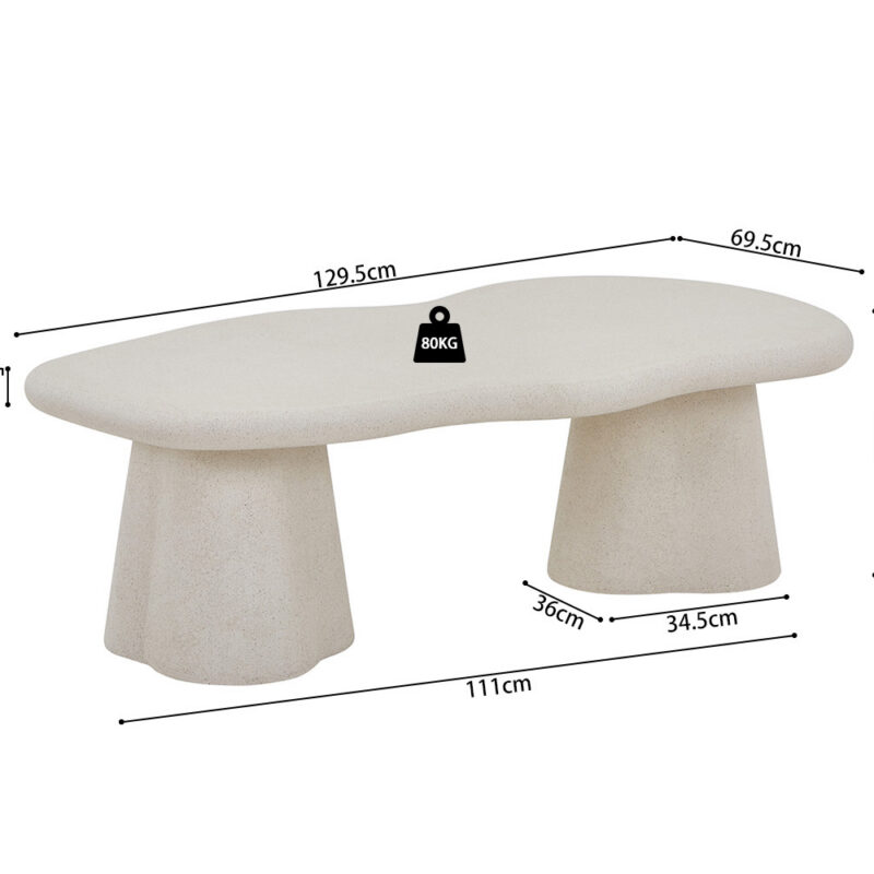 Image 10 for NEW - Salontafel Faro 130 cm Organisch Cement