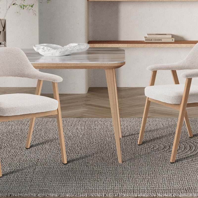 Image 1 for NEW - Stoel Coralie Massieve Eik Stof Ote Milan 103 Beige