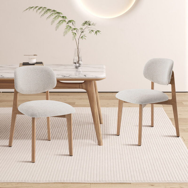 Image 3 for NEW - Stoel Carmen Massieve Eik Stof Ote Milan 103 Beige