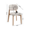 Image 18 for NEW - Stoel Carmen Massieve Eik Stof Ote Milan 103 Beige