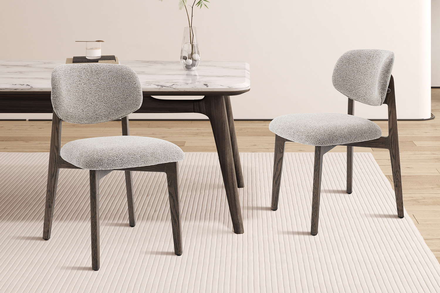 Image 1 for NEW - Stoel Carmen Gerookte Massieve Eik Stof Ote Milan 130 Zand