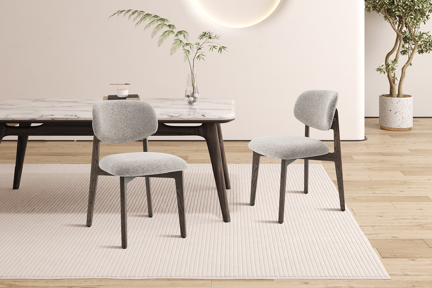 Image 3 for NEW - Stoel Carmen Gerookte Massieve Eik Stof Ote Milan 130 Zand