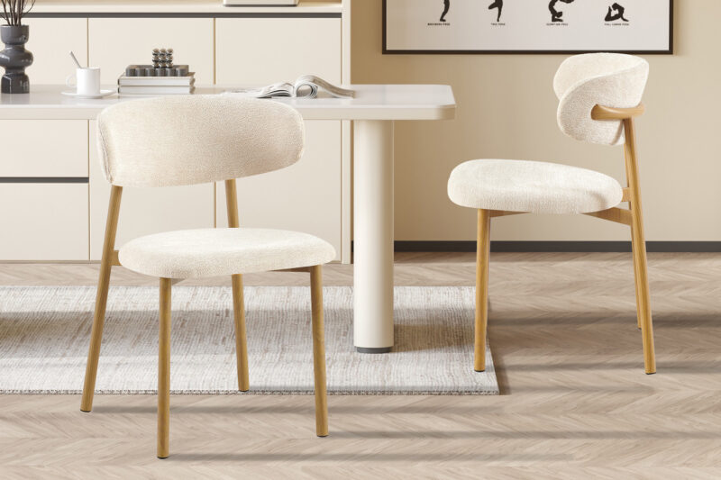 Image 1 for Stoel Coco Metalen onderstel Naturel - Stof Fabb Raven 24 Beige
