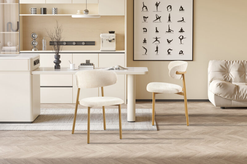 Image 3 for Stoel Coco Metalen onderstel Naturel - Stof Fabb Raven 24 Beige