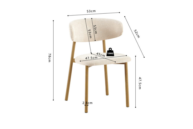 Image 10 for Stoel Coco Metalen onderstel Naturel - Stof Fabb Raven 24 Beige