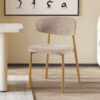 Image 2 for Stoel Coco Metalen onderstel Naturel - Stof Fabb Raven 30 Zand