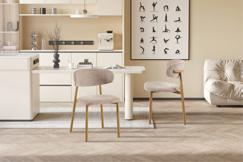 Image 3 for Stoel Coco Metalen onderstel Naturel - Stof Fabb Raven 30 Zand