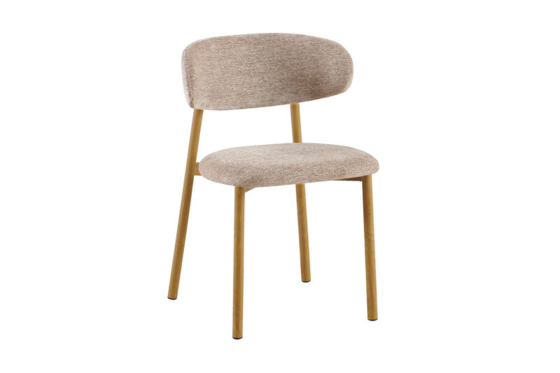 Image 5 for Stoel Coco Metalen onderstel Naturel - Stof Fabb Raven 30 Zand