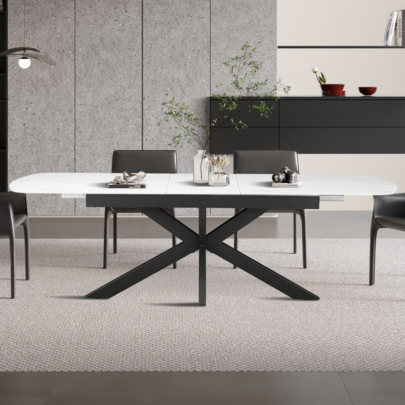 Image 2 for NEW - Uitschuifbare tafel Hestia 180-220 cm Deens Ovaal Steen Wit