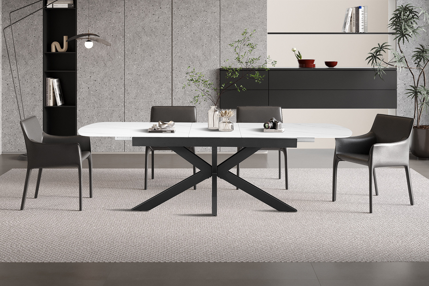 Image 2 for NEW - Uitschuifbare tafel Hestia 180-220 cm Deens Ovaal Steen Wit