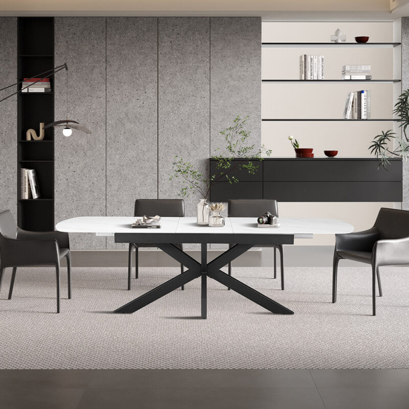 Image 2 for NEW - Uitschuifbare tafel Hestia 180-220 cm Deens Ovaal Steen Wit