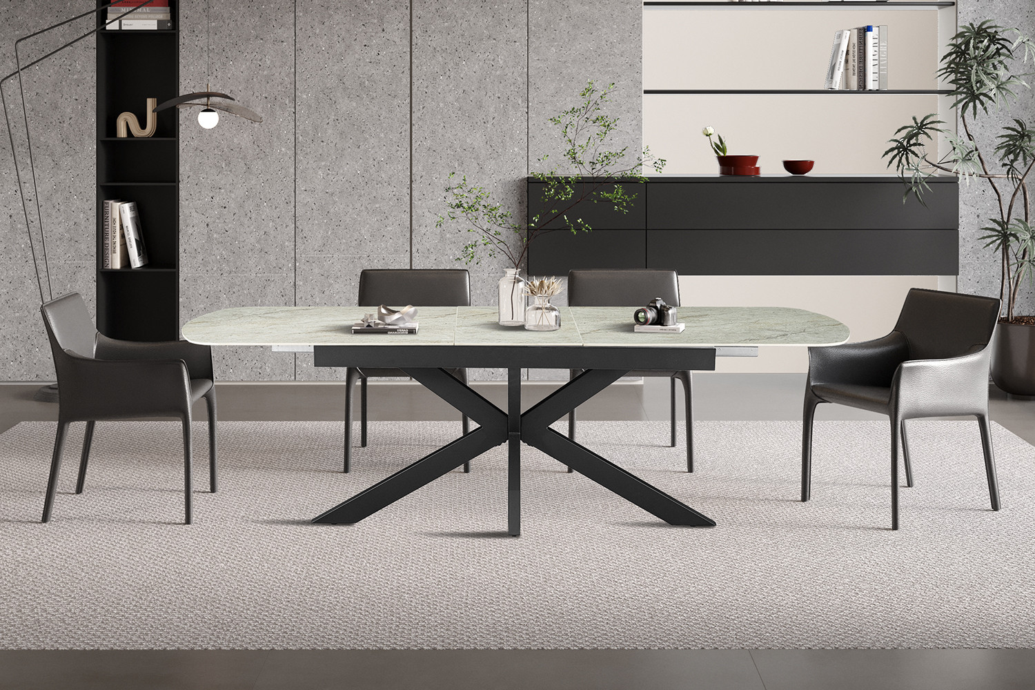 Image 2 for NEW -Uitschuifbare tafel Hestia 180-220 cm Deens Ovaal Glanz. Steen Beige