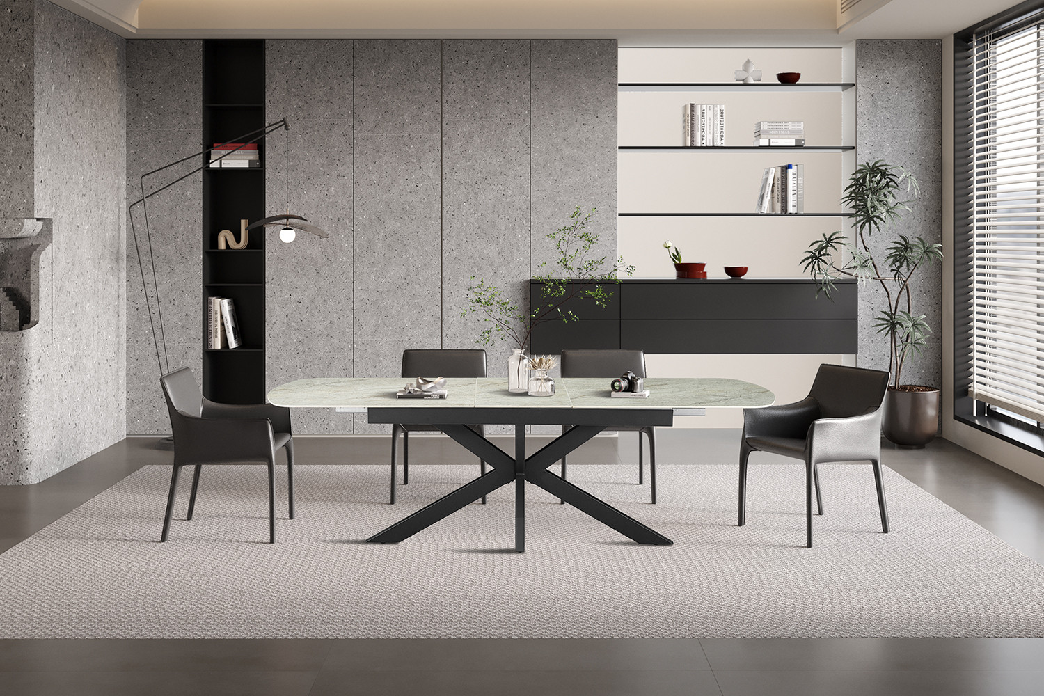 Image 3 for NEW -Uitschuifbare tafel Hestia 180-220 cm Deens Ovaal Glanz. Steen Beige