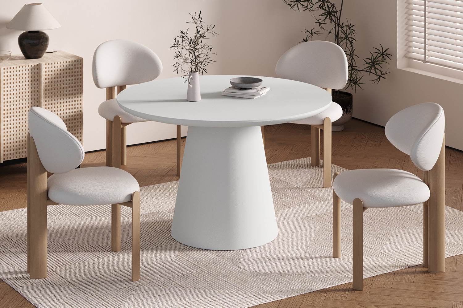 Image 1 for NEW - Tafel Tavira 120 cm Rond Cement Ecru