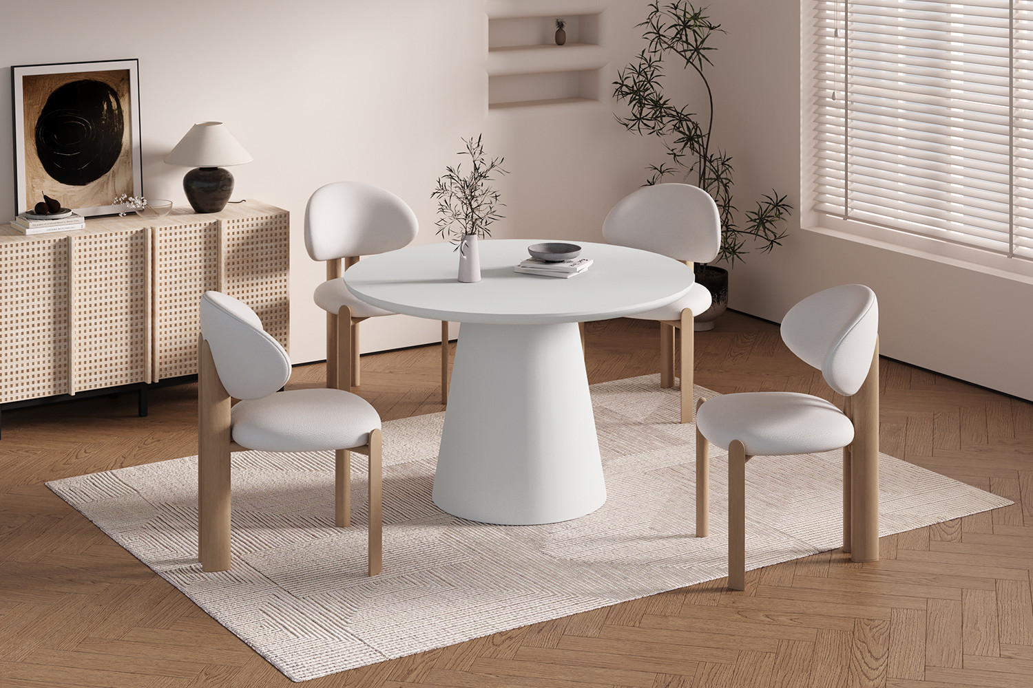Image 3 for NEW - Tafel Tavira 120 cm Rond Cement Ecru