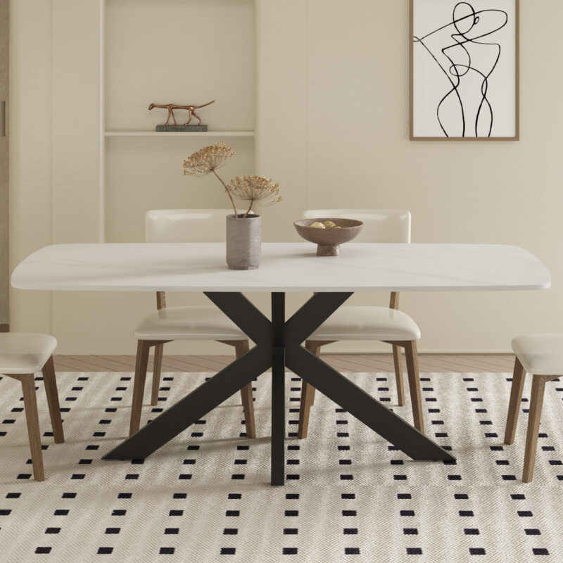 Image 2 for Tafel Apollo 180 cm Deens Ovaal Steen Wit