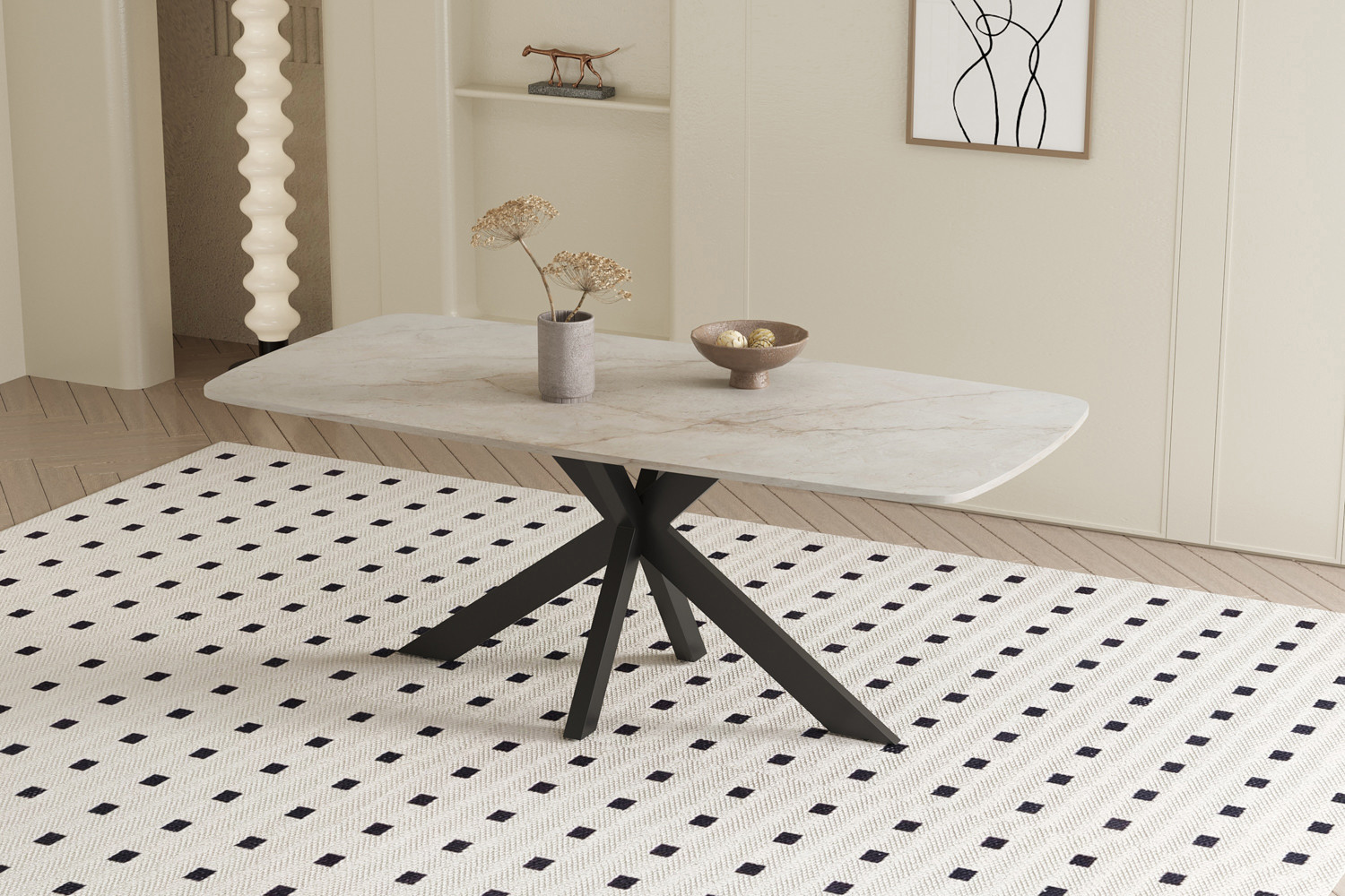 Image 3 for Tafel Apollo 180 cm Deens Ovaal Glanzend Steen Shakespear Beige