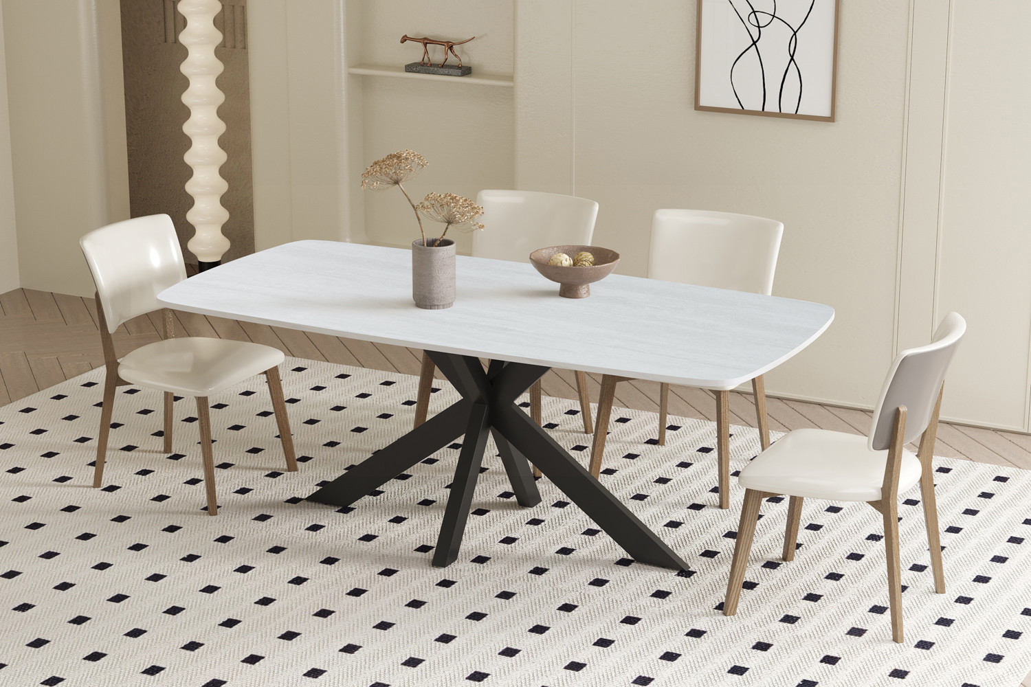 Image 1 for Tafel Apollo 180 cm Deens Ovaal Steen Baroque Grijs