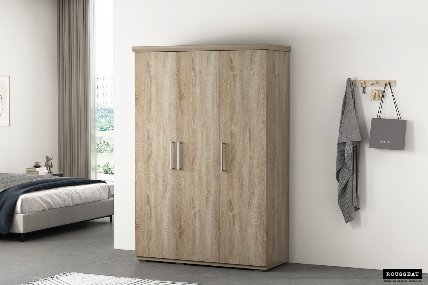 Image 1 for Kledingkast Mike 3 deuren Sonoma