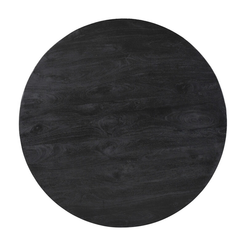 Image 5 for Tafel Tommy 130 cm Rond Mango hout Zwart