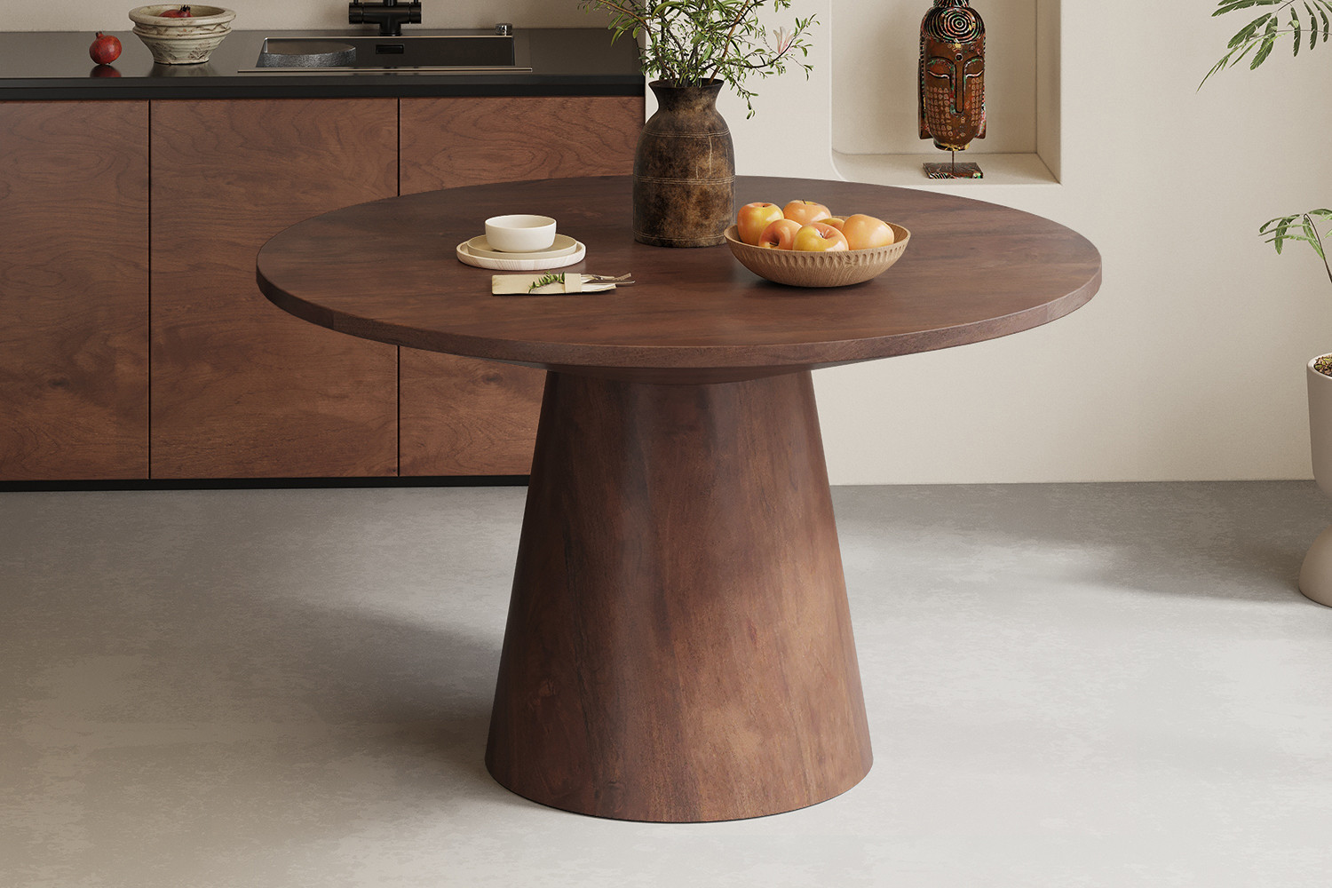 Image 2 for Tafel Tommy 130 cm Rond Mango hout Bruin