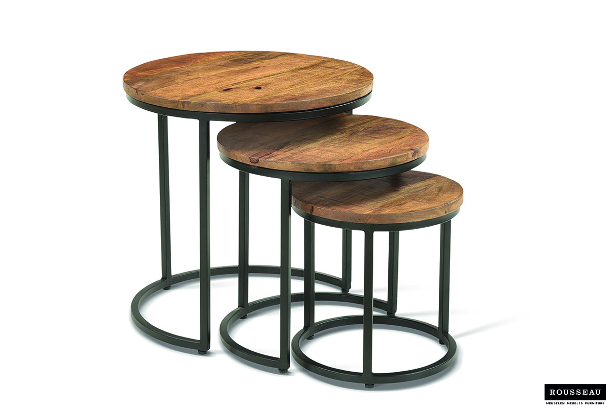 Image 5 for Bijzettafel Plano 3-delig Mango hout