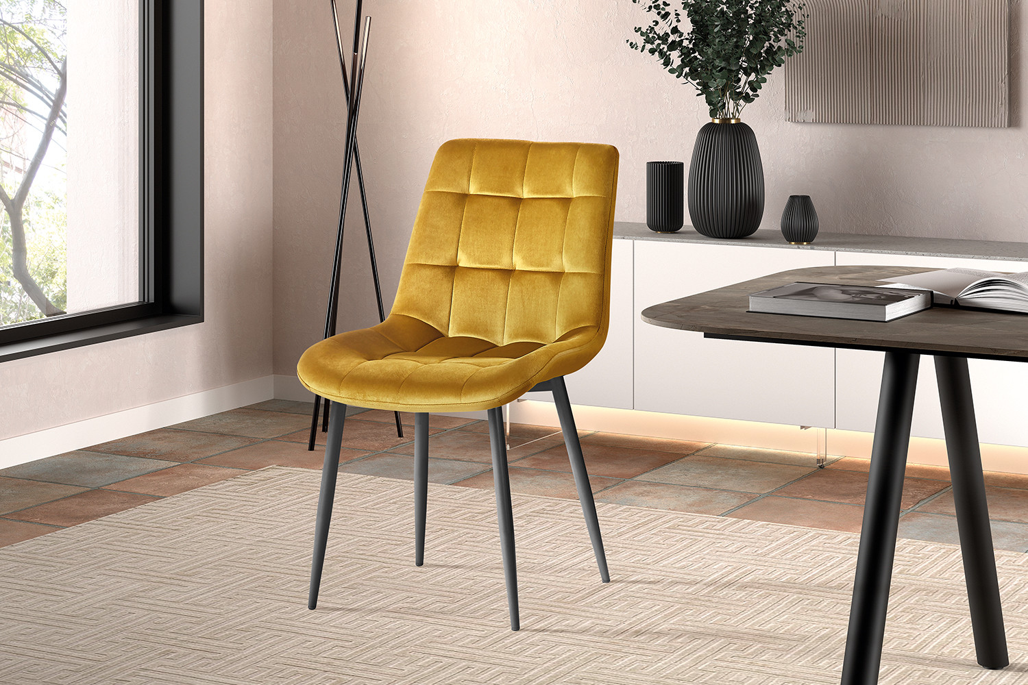 160bff96-b7ce-4345-8a14-185a94bd2167 Image 1 for Stoel Juta Fluweel Goud