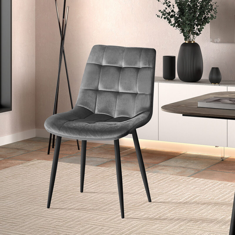 Image 1 for Stoel Juta Fluweel Donkergrijs