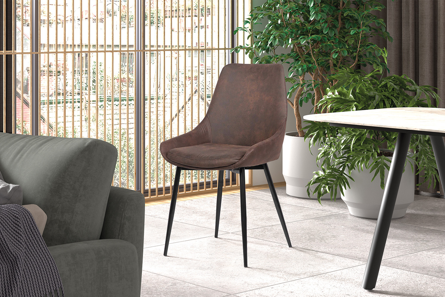 Image 1 for SALE - Stoel Mirano Micro fiber PU Bruin