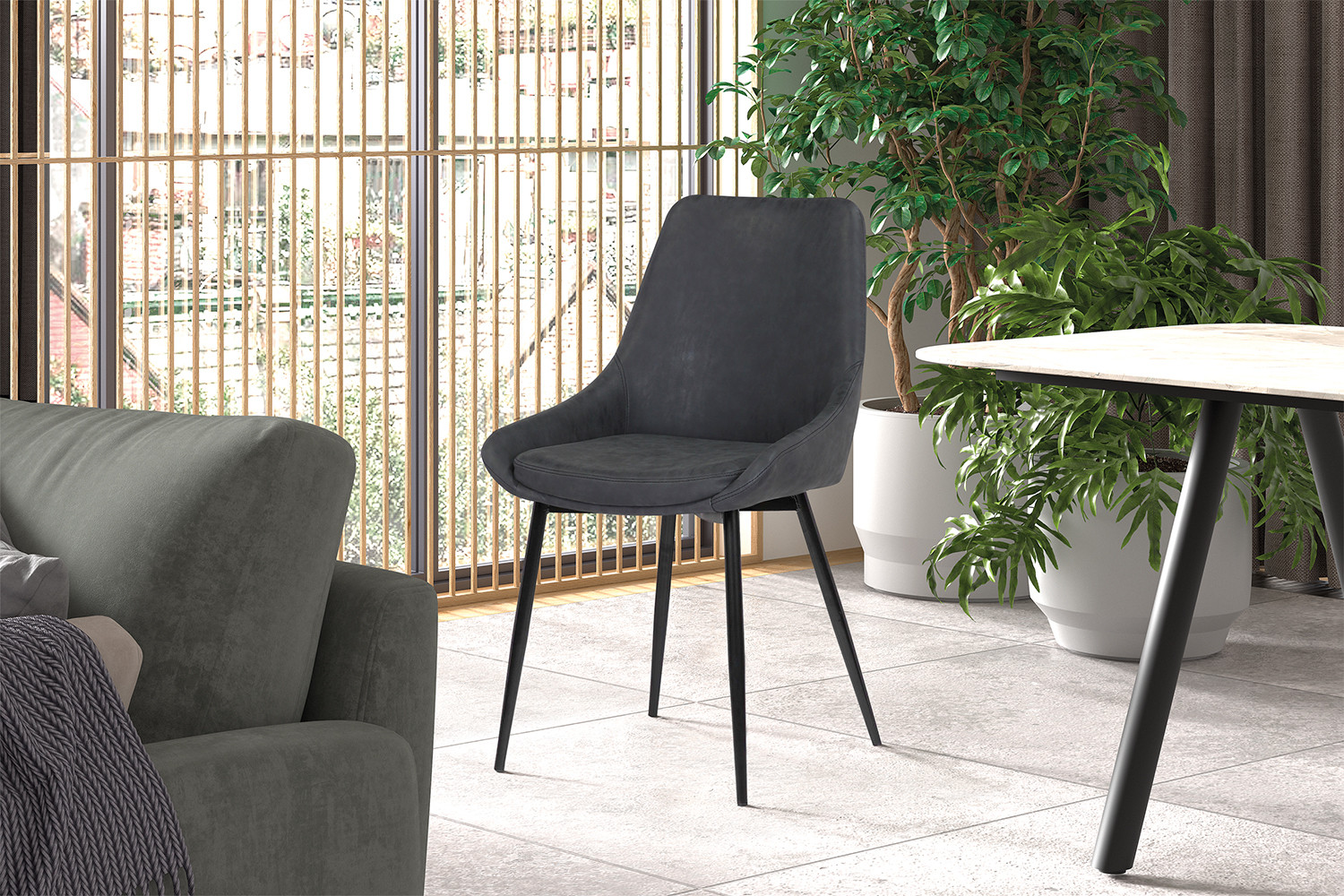 Image 1 for SALE - Stoel Mirano PU Donkergrijs