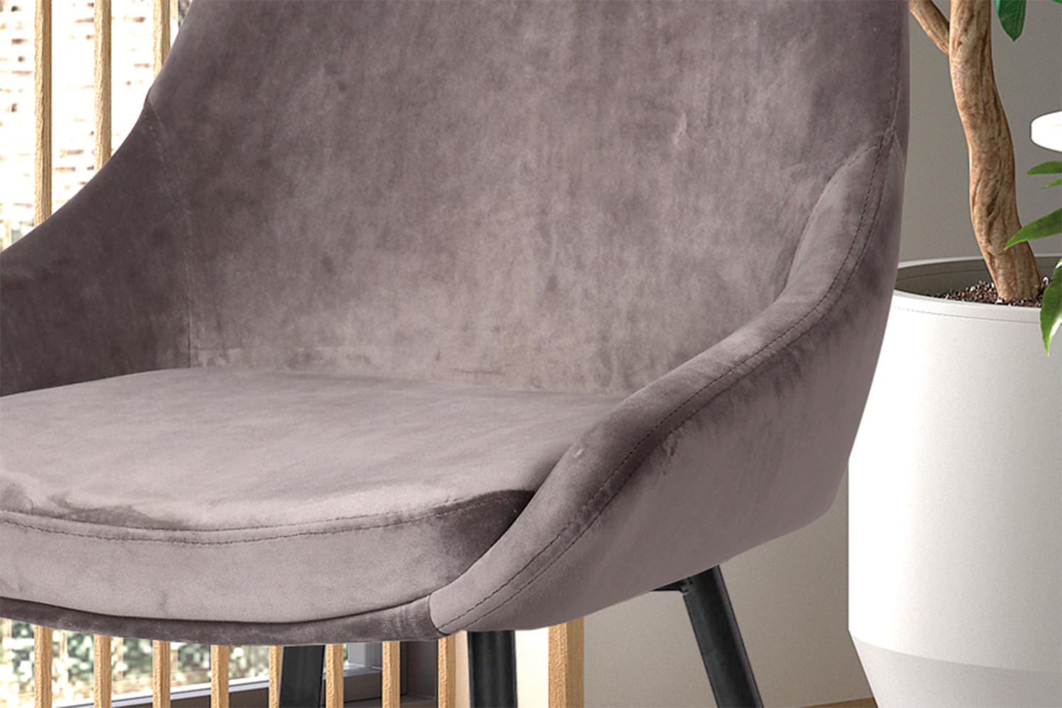 Image 3 for SALE - Stoel Mirano Fluweel Grijs