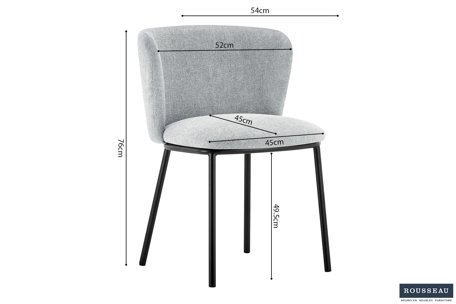 Image 9 for Stoel Arthur Stof Ote Belfast 41 Lichtgrijs