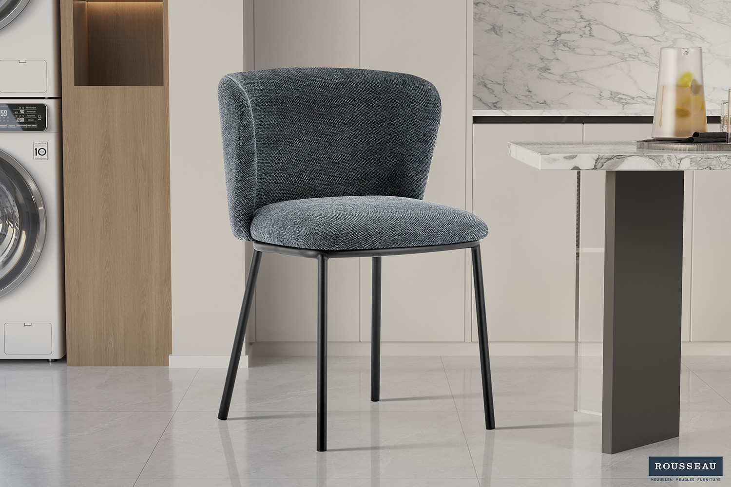 Image 2 for Stoel Arthur Stof Ote Belfast 39 Donkergrijs