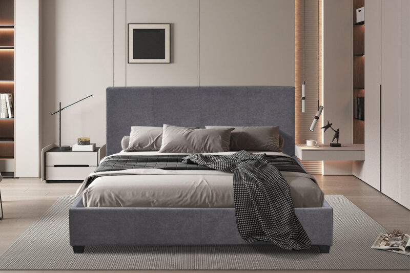 Image 1 for Bed Roma 160x200 met lattenbodem Stof Grijs