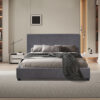 Image 2 for Bed Roma 160x200 met lattenbodem Stof Grijs