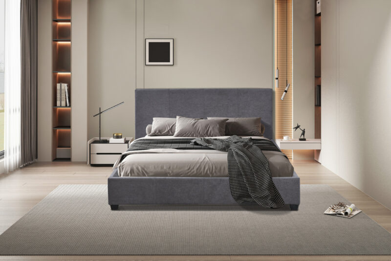 Image 2 for Bed Roma 160x200 met lattenbodem Stof Grijs