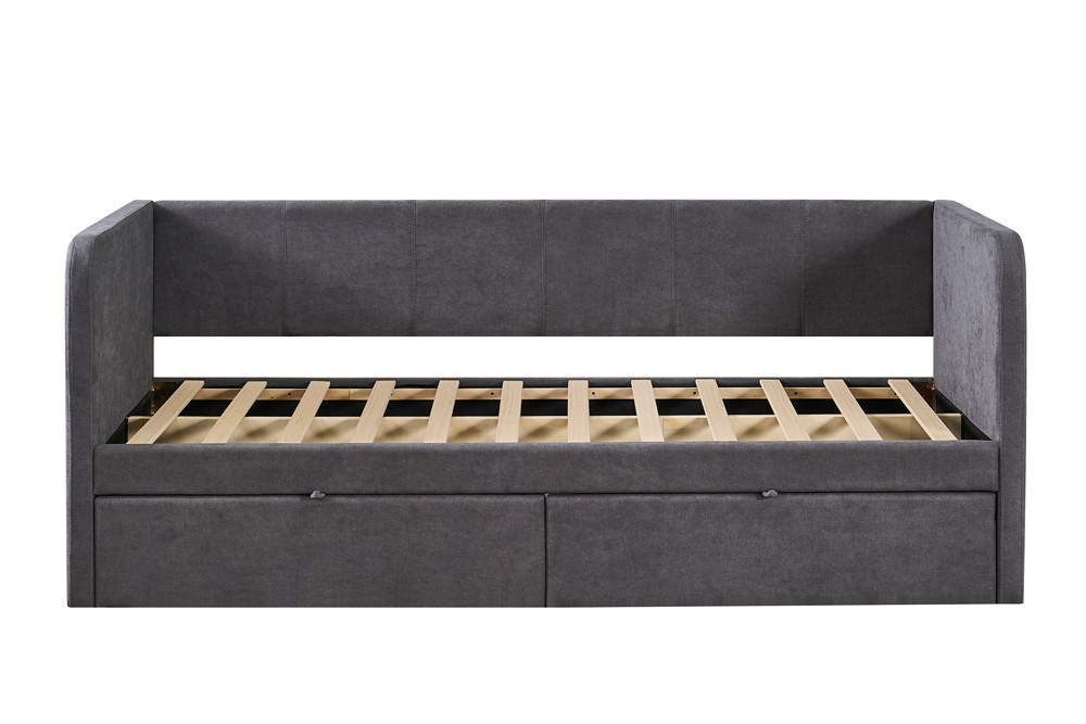 Image 2 for Bed Parma 90x200 met lattenbodem Stof Grijs