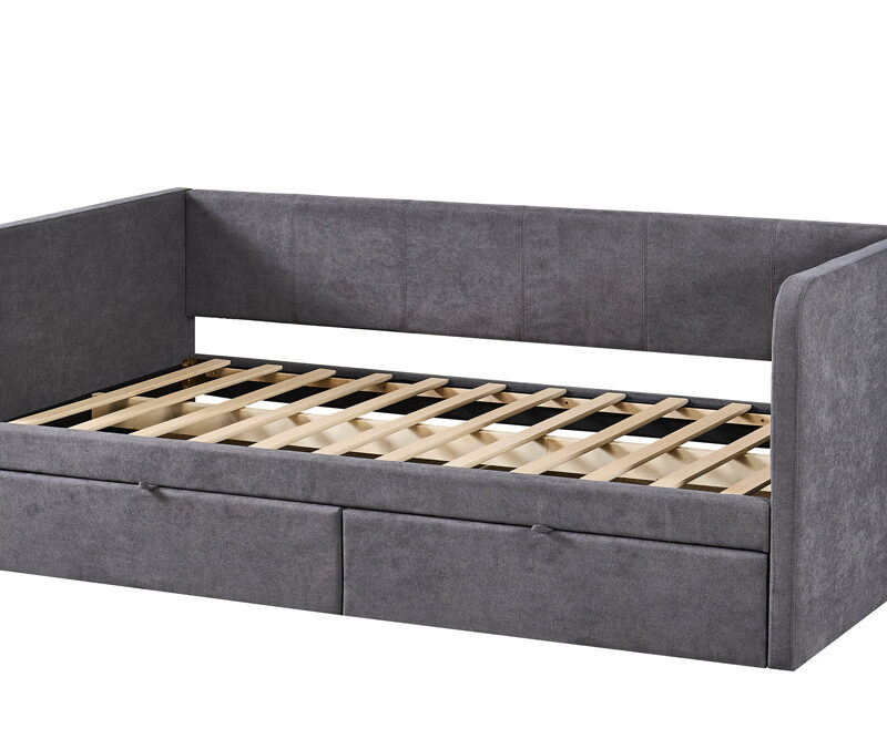 Image 3 for Bed Parma 90x200 met lattenbodem Stof Grijs